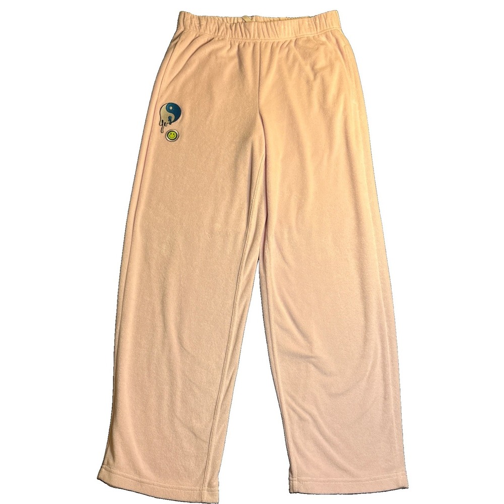 Fabletics Lounge Pants Women's Beige Excellent Terry Wide Leg Yin Yang Large
